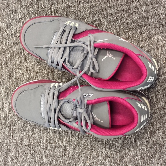 Jordan Flight 23 Fushia &‎ Gray Youth Boys Streatwear Shoes Size 7 - Picture 5 of 8